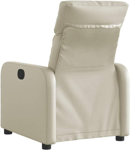 Elektrisch Verstelbare Fauteuil – Relaxstoel – Leren Stoel – Elektrische Relaxfauteuil – Kunstleer Fauteuil – 135 Graden Verstelling – Crèmekleurig Kunstleer