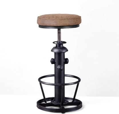 Industriële barkrukken-Swivel Pu Seat-Vintage Kitchen Island Kruk-Counter Bar Hoogte Verstelbaar 25-31 "Voetsteun