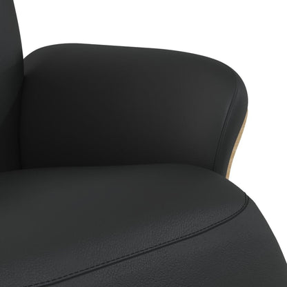 Relaxstoel – Fauteuil – TV-Stoel – Ligstoel – Loungestoel – 360° Draaibaar – Verstelbare Rugleuning 105-125° – Zwart Kunstleer