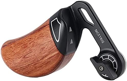 Linker Houten Handgreep voor Camera Cage – Camera Handvat – Zijhandgreep – Camera Grip – Rig Handvat – Duimgroef voor Extra Stabiliteit – Verstelbare Hoek
