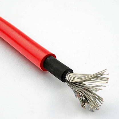 Zonnepaneel Verlengkabel 6mm² – PV Kabel H1Z2Z2-K Rood & Zwart, 1800V DC, Dubbele Isolatie, UV- & Weerbestendig, Solar Kabel voor Zonnepanelen, Omvormers & Laadregelaars (Rood, 100m)
