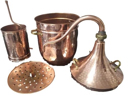 distiller kettle distiller copper special for plant distillation Essential oils extraction AROMATIVE with thermometer (3 liters) - QUORE