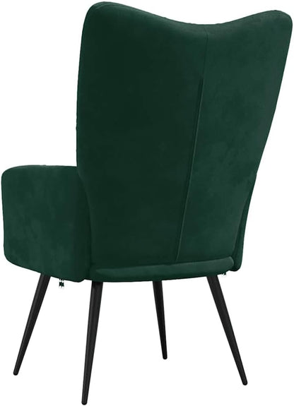 Relaxfauteuil – Relaxstoel – Fauteuil – Zetel – Lounge Chair – Donkergroen Velvet – Stalen Frame – Comfortabele Foam Vulling