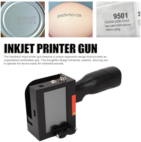 Hyuduo Portable Handheld Inkjet Printer, 600dpi Resolution, 4.3 Inch HD LED Touch Screen, 2000mAh Battery, for Text, QR Code, Barcode - QUORE