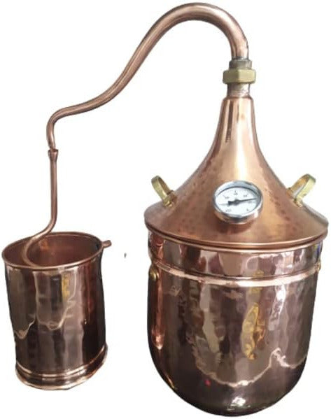 distiller kettle distiller copper special for plant distillation Essential oils extraction AROMATIVE with thermometer (3 liters) - QUORE
