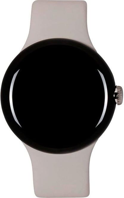 Google Pixel Watch - Android smartwatch met activiteitstracker en analyse - behuizing van roestvrij staal, gepolijst zilver met sportarmband in kiezelkleur, LTE
