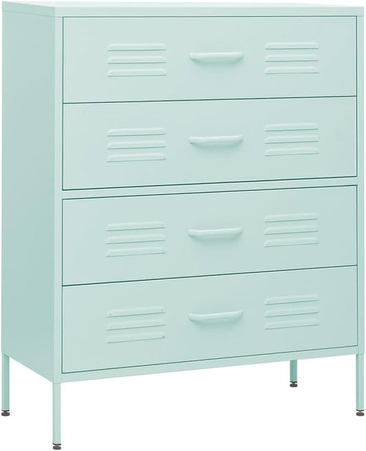vidaXL Chest of drawers 80x35x101.6 cm steel mint coloured, chest of drawers, drawer cabinet, side cupboards, drawer cabinets, side cabinets, cupboards, cupboards, cupboards, cupboards