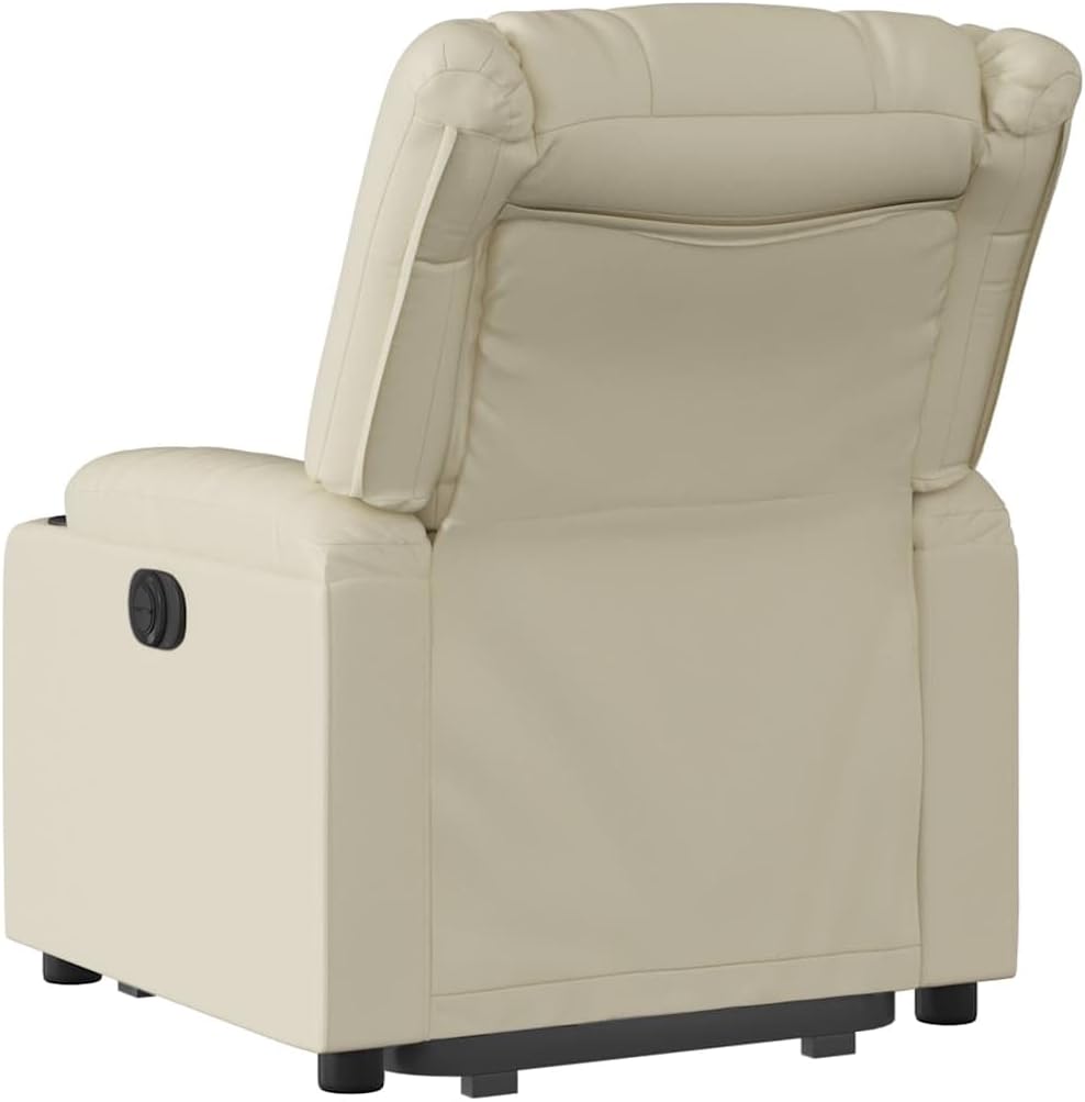Sta-Op Fauteuil – Relaxstoel – Verstelbare Stoel – Elektrische Stoel – Kunstleren Fauteuil – Elektrische Sta-Op Functie – Crème Kunstleer