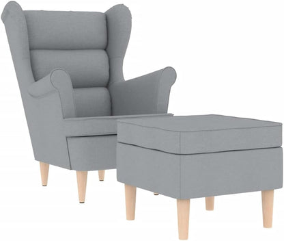 Relaxstoel – Fauteuil – Loungestoel – Draaifauteuil – TV Stoel – Lichtgrijs – Duurzaam Polyesterweefsel – Geïntegreerde Voetensteun en Zeer Sterk Schuim