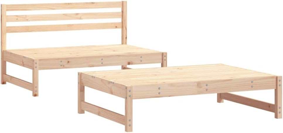 2-piece garden-lounge set balcony furniture lounge furniture outdoor garden lounge furniture set lounge set garden furniture solid pine - QUORE
