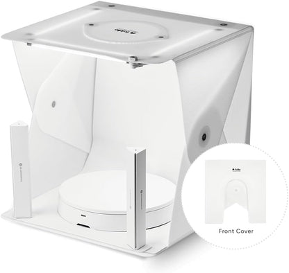 Foldio2 Plus + 360 Studio Set (15" Foto Lightbox Set met Extra Lights & Smart 360 Fotografie Draaitafel/Met 10" Bluetooth 360 Draaitafel/Witte & Zwarte Achtergrond Vellen Inbegrepen)