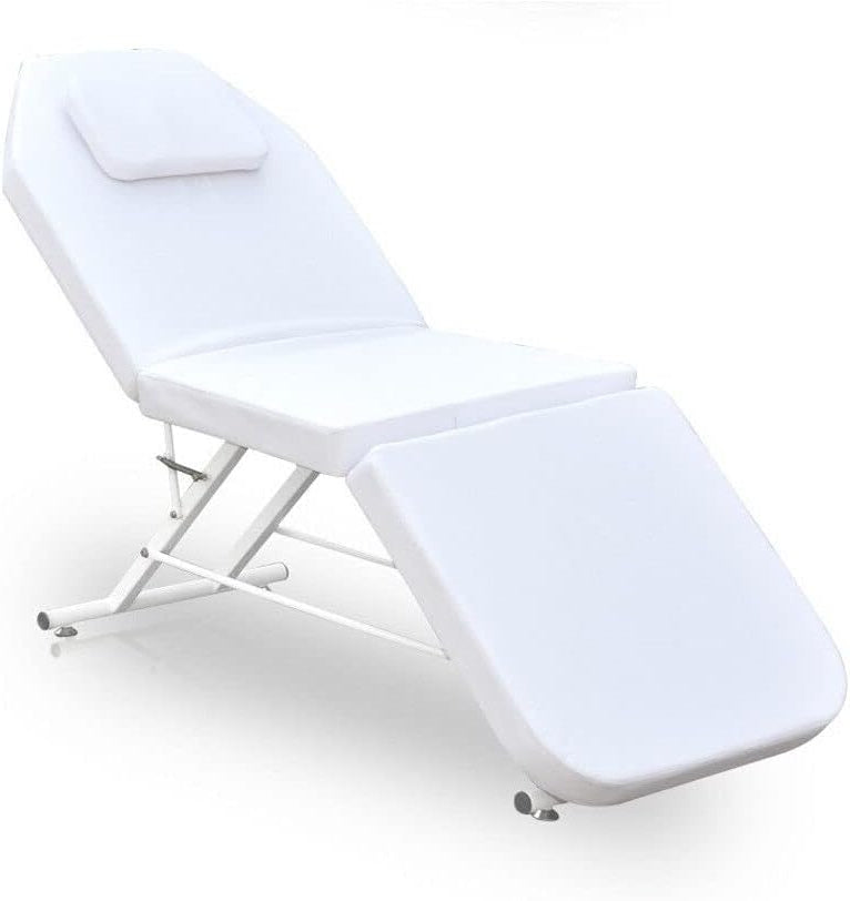 3-Zones Light Folding Chair Beauty Salon Spa Tattoo Bed Fold Zones Mobile Folding Massage Sofa Cosmetic Lounger Beauty Salon PVC Cosmetology Massage Chair Massage Table White - QUORE