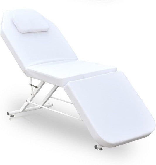 3-Zones Light Folding Chair Beauty Salon Spa Tattoo Bed Fold Zones Mobile Folding Massage Sofa Cosmetic Lounger Beauty Salon PVC Cosmetology Massage Chair Massage Table White - QUORE