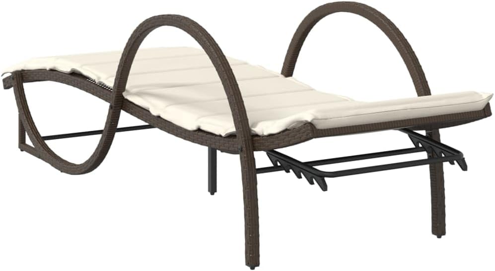 Ligbedden – Tuinstoelen – Loungestoelen – Zonnebedden – Buitenligbedden – Set Van 2 – Bruin Poly Rattan – Verstelbare Rugleuning