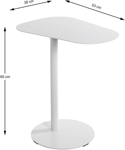 HAKU Bijzettafel wit, metaal - Maat: B 53 cm x H 60 cm x D 38 cm, Stijl: Modern