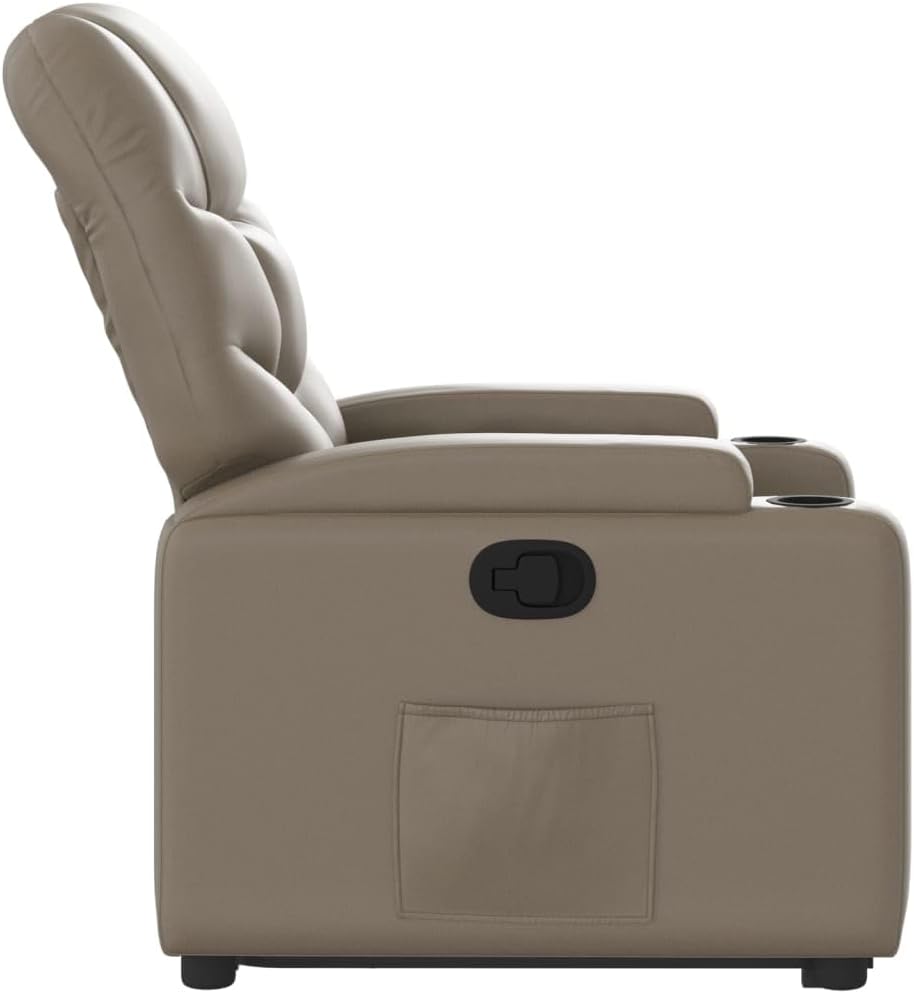 Cappuccino 3204664 fauteuil, met rugleuning en rugleuning, van kunstleer, meubelstuk voor woonkamer, fauteuil, relaxstoel, stoel voor slaapkamer - QUORE