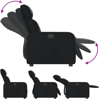 Recliner Chair Electric Black Faux Leather TV Chair with Reclining Function Single Reclining Chair Relax Chair for Living Room Bedroom Electric Tilt System MA8