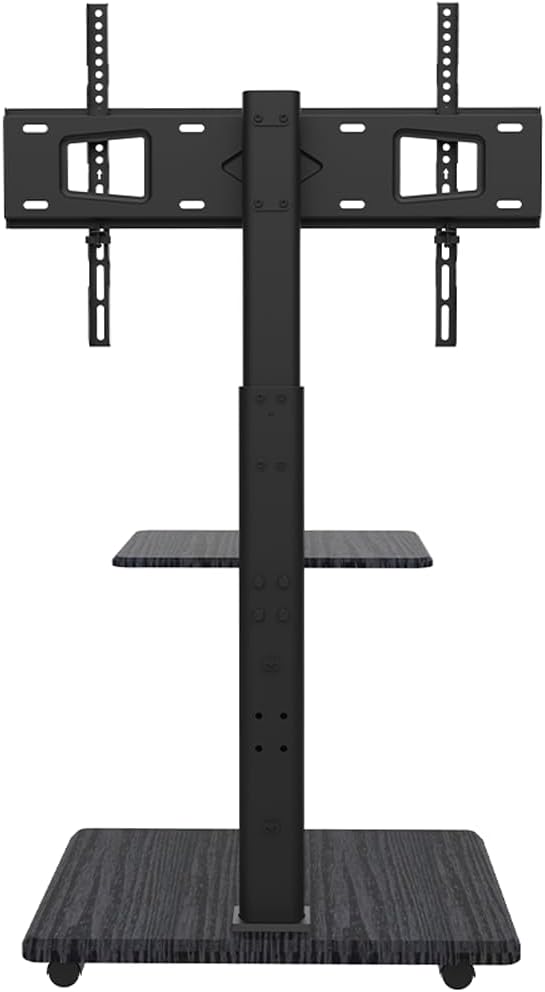 Mobiele TV-Standaard Zwart – TV-Vloerstandaard, TV-Statief, TV-Trolley, TV-Onderstel – Met Opbergruimte – Geschikt Voor 32-70 Inch, 45 Kg