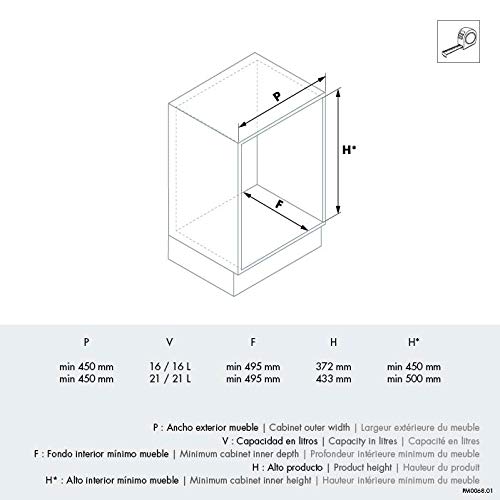 Menage Confort Uittrekbare vuilnisemmer en recyclingcontainer, 2 ingebouwde emmers van 21/21 of 16/16, voor keukenmeubels, 16/16