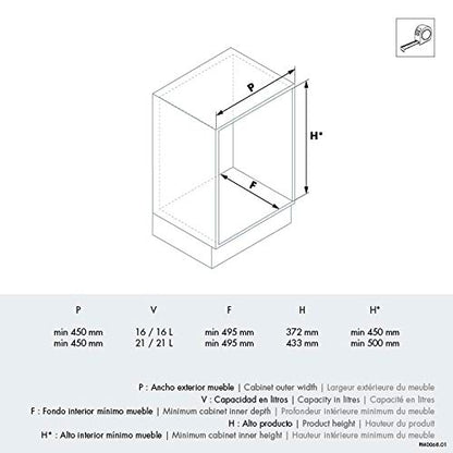 Menage Confort Uittrekbare vuilnisemmer en recyclingcontainer, 2 ingebouwde emmers van 21/21 of 16/16, voor keukenmeubels, 16/16