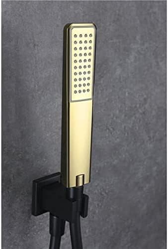 Inbouw Plafonddouche – Inbouwdouche – Regendouche – Opbouwdouche – Handdouche – Mat Zwart en Goud – RVS 25x25 cm Regendouche – Instelbare Waterdruk