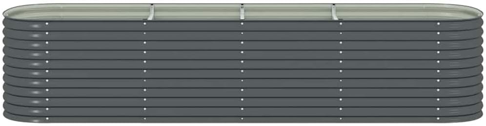 vidaXL Planter 400x80x81cm Galvanized Steel Silver Garden Container Flower Box - QUORE