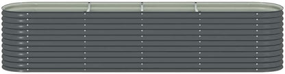 vidaXL Planter 400x80x81cm Galvanized Steel Silver Garden Container Flower Box - QUORE