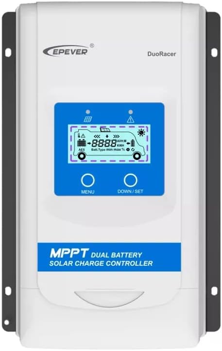 20A MPPT Solar Charge Controller 12V/24V Automatische Identificatie Systeemvoltage met LCD Display en Dubbele USB Poort voor Solar Home Systeem - DR2210N