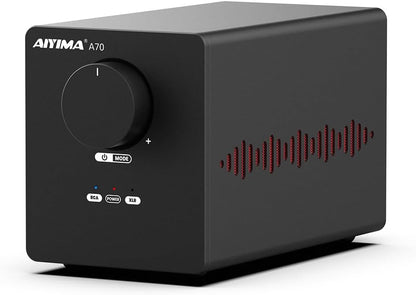 AIYIMA A70 symmetrische stereo-versterker met PFFB 4 ohm 300 Watt TPA3255 2.0-kanaals klasse D-versterker voor thuisbioscoopluidspreker met XLR- en RCA-ingangen en trigger-ingang DC48V 5A