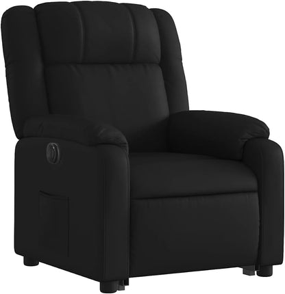 Relaxstoel met opstahulp – Elektrische Relaxfauteuil – Tv-stoel – Ligstoel – Relaxfauteuil – Elektrisch Kantelsysteem – Zwart Kunstleer – Maximaal Comfort