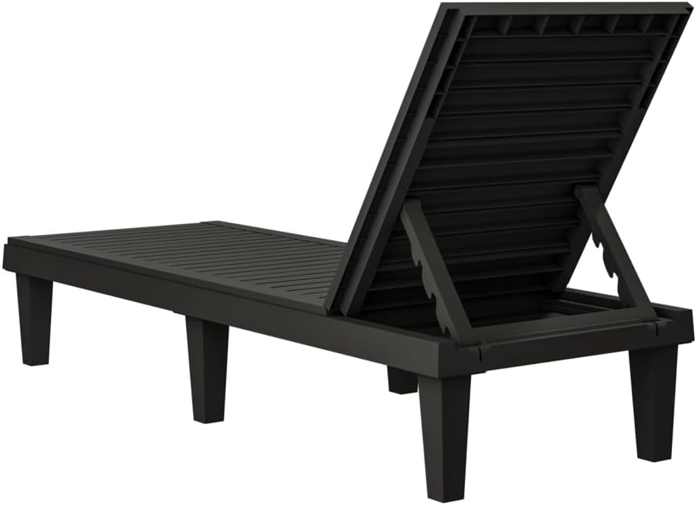 vidaXL Lounger 155x58x83 cm polypropylene black - QUORE