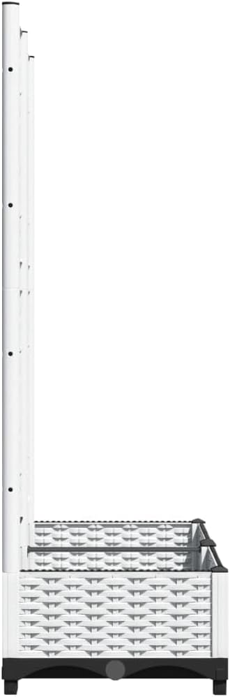 Gecheer Garden Box with Trellis White 80x40x121.5cm PP - QUORE