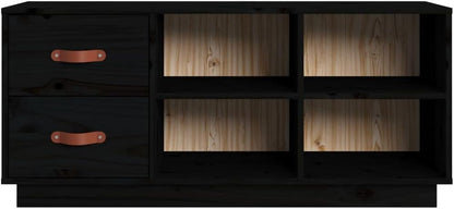 vidaXL Shoe bench 100x34x45 cm solid pine black - QUORE