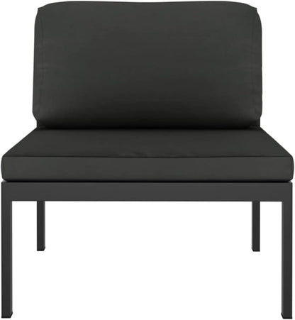 LAPOOH 3-Piece Garden Bench Set with Cushions Made of Aluminium, Anthracite, Garden Lounge, Outdoor Lounge Set, Garden Furniture 318307 - QUORE