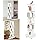 Bookcase, 5-Tier 360° Rotatable Freestanding Book Holder with Universal Wheels for Storing a Large Number of Books, Magazines, Craft Decorations, CDs, Etc. (White) - QUORE