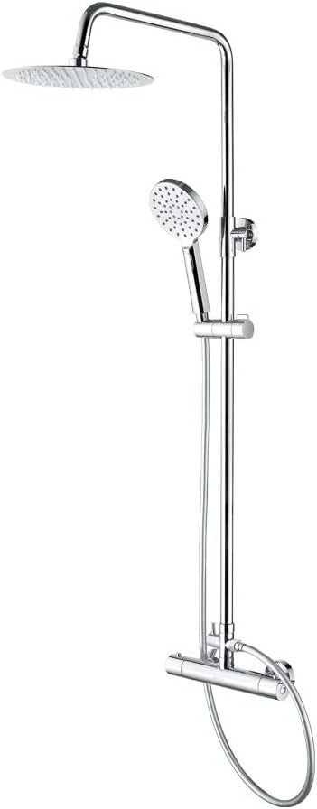 Douchesysteem – Douche Set – Thermostaatkraan – Handdouche – Douchekop – Thermostatische Temperatuurregeling – 3 Verstelbare Sproeistanden – Hoogglans Chroom