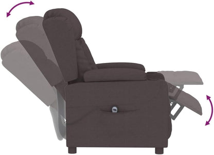 Elektrische Relaxfauteuil – Elektrische Relaxstoel – TV Stoel – Ligstoel – Relaxstoel – 3 Verstelbare Standen – Donkerbruine Polyester Bekleding