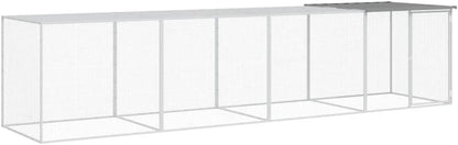 Kippenhok – Kippenren – Dierenverblijf – Pluimveehok – Buitenverblijf – Gegalvaniseerd Staal – Beschermend Dak – 103x98x90 cm – Lichtgrijs