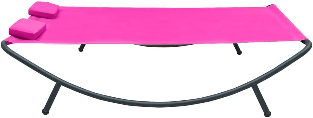 Outdoor Ligstoel – Zonnebed – Tuinstoel – Strandstoel – Relaxstoel – Roze – Weerbestendig Oxford Stof – Stabiel Gepoedercoat Staal