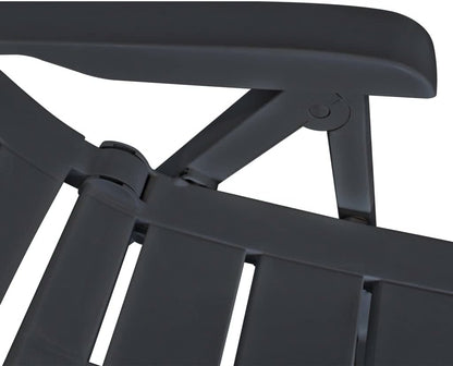 Tuinstoel – Tuinstoelen – Buitenstoel – Relaxstoel – Verstelbare Rugleuning – Weerbestendig Kunststof – Set van 2 – Antraciet – Inklapbaar – 60x61x108 cm