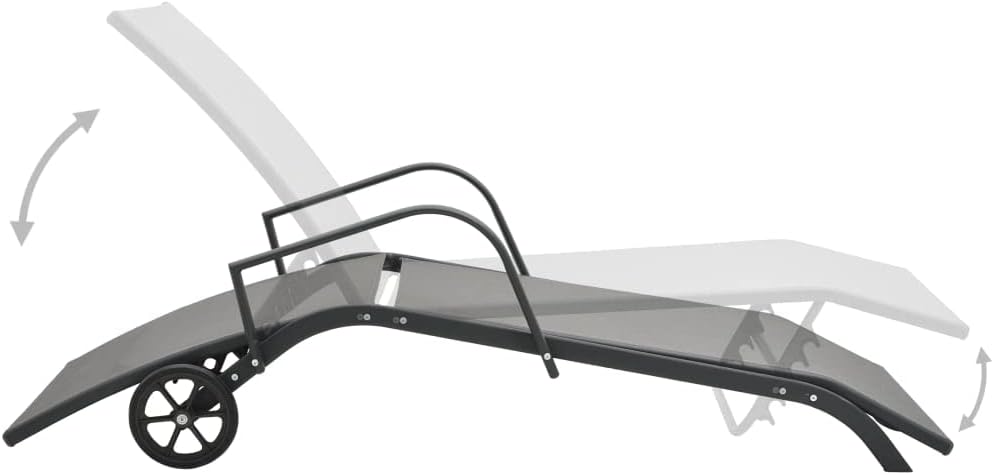 vidaXL Sun lounger Sun lounger Garden bed Loungebed Lounger Furniture Lounge furniture Lounge furniture Outdoor bed Garden Garden Furniture Steel Textilene - QUORE