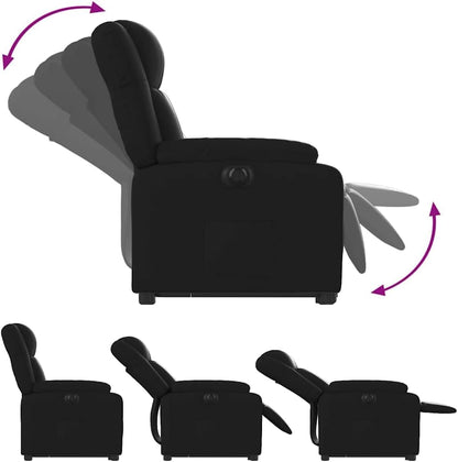 Relaxstoel met opstahulp – Elektrische Relaxfauteuil – Tv-stoel – Ligstoel – Relaxfauteuil – Elektrisch Kantelsysteem – Zwart Kunstleer – Maximaal Comfort