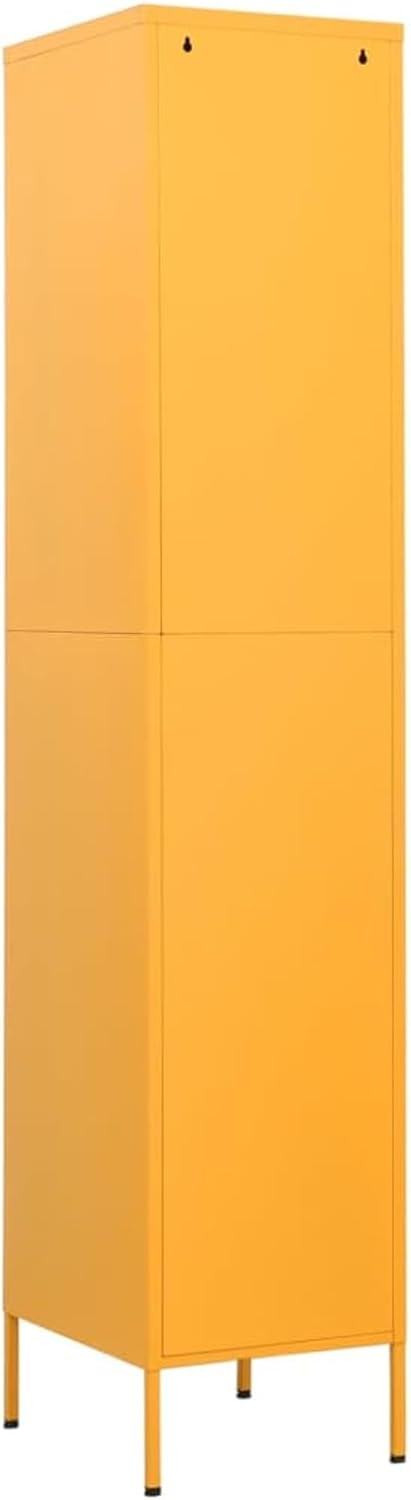 Safe Box Mustard Yellow 35x46x180cm Steel, Worker Lockers,Metal Locker,Thin Storage Cabinet - QUORE