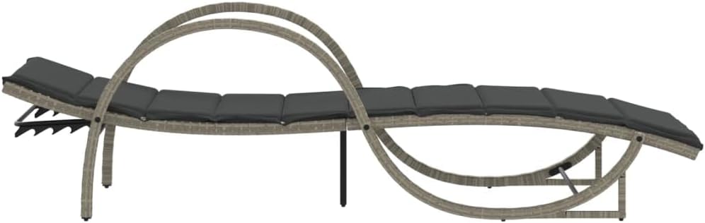 Sun Loungers 2 Pieces with Table Light Grey Poly Rattan Sun Lounger Garden Lounger Outdoor Sun Lounger Outdoor Sun Lounger Sun Lounger Garden - QUORE