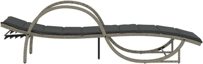 Sun Loungers 2 Pieces with Table Light Grey Poly Rattan Sun Lounger Garden Lounger Outdoor Sun Lounger Outdoor Sun Lounger Sun Lounger Garden - QUORE