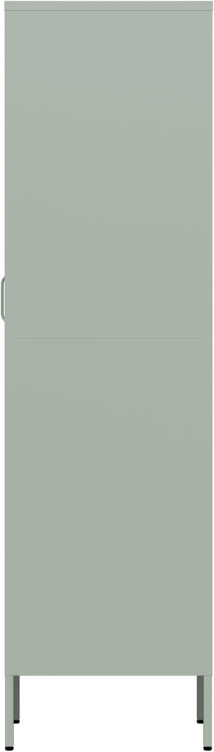 Locker Cabinet Metal 35x50x180cm / 90x50x180cm – Storage Cabinet with Adjustable Shelves, Steel Wardrobe/Wardrobe Industrial (Green, 35x50x180cm (LxWxH)) - QUORE