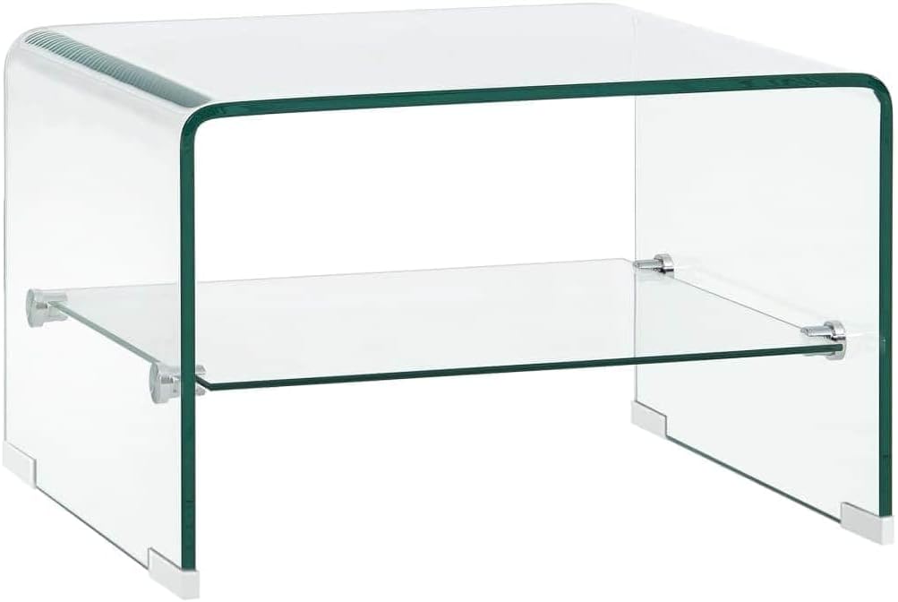 vidaXL Salontafel 50x45x33 cm gehard glas transparant