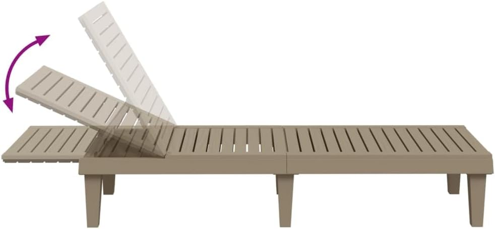 vidaXL Lounger 155x58x83 cm polypropylene light brown - QUORE