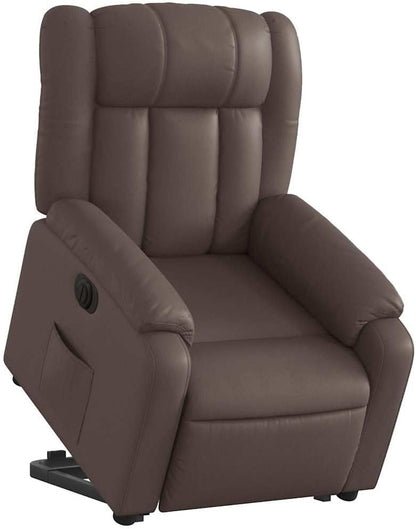 Relaxstoel – Elektrische Fauteuil – TV-Stoel – Ligstoel – Opstahulp – Kunstleer – Bruin – Elektrisch Verstelbaar – Kantelsysteem