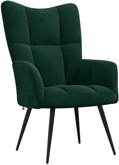 Relaxfauteuil – Relaxstoel – Fauteuil – Zetel – Lounge Chair – Donkergroen Velvet – Stalen Frame – Comfortabele Foam Vulling